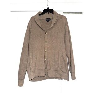 Pendleton Men's Beige Shawl Collar Cardigan Sweater Cotton Size XL